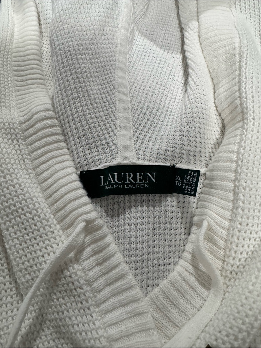 Woman’s Ralph Lauren White Hooded Knit Sweater - Picture 3 of 3